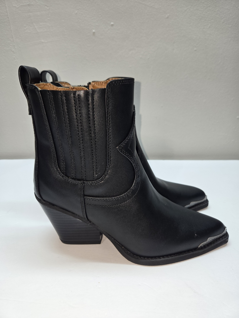 Zodiac Black Western-Style Ankle Booties